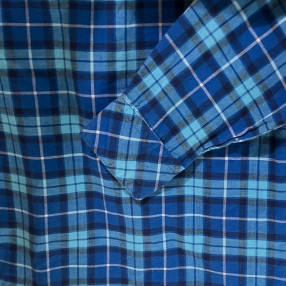 French Toast Shirt Boys Size 4 Button Up Shirt Blue Plaid Button Down Top - Picture 9 of 9